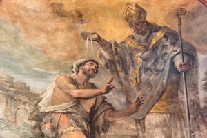 Fresker, der skildrer Sankt Cataldos liv af Paolo di Matteis