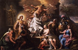 Pygmalion og Galatea (olie på lærred)