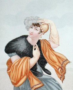 Forsigtighed, begyndelsen af det 19. århundrede (farve litho) af Parfait Augrand