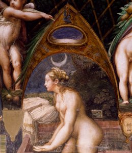 Diana dypper ind i foråret, fra Myth of Diana and Actaeon af Parmigianino