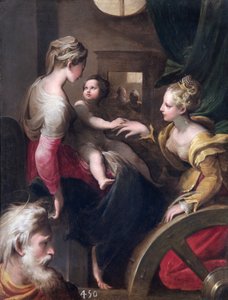 The Mystic Marriage of St Catherine (olie på lærred) af Parmigianino (1503-40) (after)