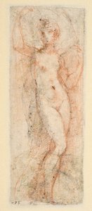 Kvindefigur - studie til Steccata (verso) af Parmigianino