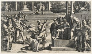 Sankt Peter og Sankt Pauls martyrium af Parmigianino