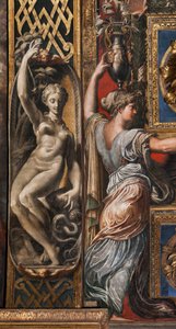 De tre vise jomfruer og tre tåbelige jomfruer, detalje af 3660863 af Parmigianino