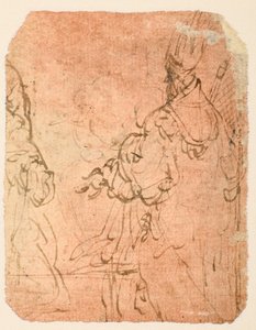To knælende mænd i religiøs dragt (verso) af Parmigianino