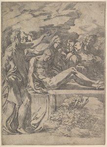 Begravelse, ca. 1527-30. af Parmigianino
