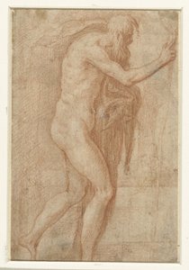 Mand løfter fingeren i advarsel af Parmigianino