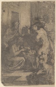 Fødselen, ca. 1527-30. af Parmigianino