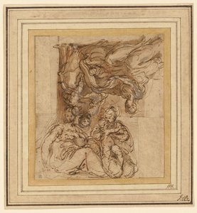 To studier for en hellig familie af Parmigianino