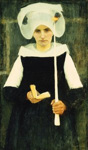 Breton ved Benådning; Bretonsk kvinde ved benådning, 1888 af Pascal Adolphe Jean Dagnan Bouveret