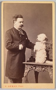 Portræt af en mand og hans hund, ca. 1880.