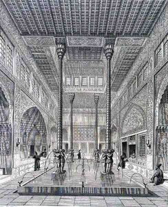 Interiør af Chahar Bagh-paladset, i Isfahan, fra 