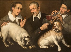 Zufolo-spiller, 1585-1590. af Passerotti