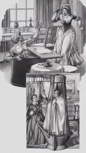 Jean Paul Marat (1743-93) og Disraeli (1804-81) (gouache på papir)