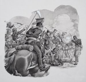 Let kavaleri (gouache på papir)