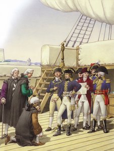 Napoleon accepterer Maltas overgivelse (gouache på papir)