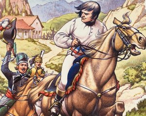 Napoleon flygter med nød og næppe med en østrigsk kavaleripatrulje lige i hælene