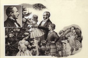 Prins Albert og det kongelige juletræ (gouache på papir)