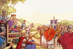 Sankt Augustin ankommer til England