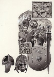 Barbarerne, der ødelagde det kejserlige Rom (gouache på papir)