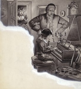 Den unge Ludwig van Beethoven (gouache på papir)