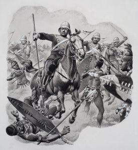 Zulus (gouache på papir)