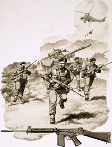 Britisk infanteri med SLR-riflen