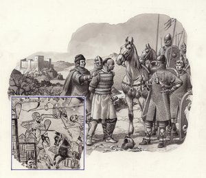 Korsfarere i Tyrkiet i det 11. århundrede (gouache på papir)