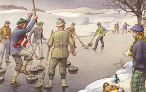 Curling i Skotland (gouache på papir) af Pat (1907 95) Nicolle