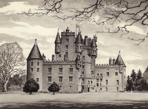 Glamis Castle (gouache på papir)