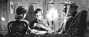 Illustration til Great Expectations af Charles Dickens (pen og blæk)