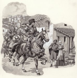 Sigismondo Malatesta, italiensk lejesoldat (gouache på papir) af Pat (1907 95) Nicolle