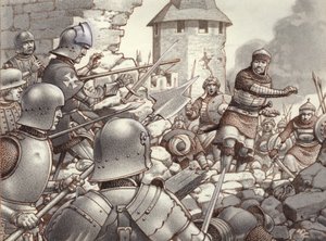 Belejringen af Rhodos i 1522 (gouache på papir)