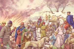 The harrying of the north (gouache på papir)