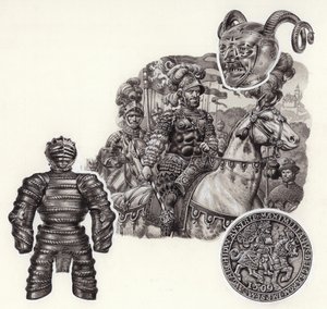 Historien om rustning (gouache på papir)