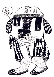 Cool Cat, 2014 (blæk og olie)