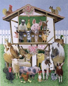 Animal Playhouse (olie på lærred) af Pat Scott