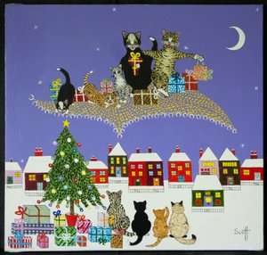 Christmas Magic (akryl på calico) af Pat Scott