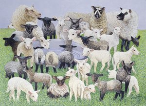 Feeling Sheepish (olie på lærred)