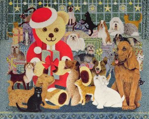 Glædelig jul (olie på lærred) af Pat Scott