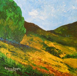 Morne La Selle, 2015 (akryl på lærred) af Patricia Brintle