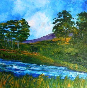 Creek near Marmalade, 2016 (akryl på lærred) af Patricia Brintle