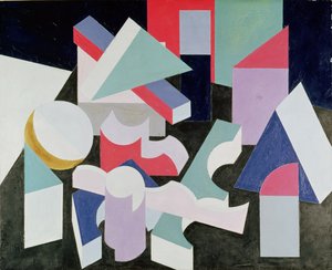 Komposition, ca. 1923-26 (olie og farveblyant på lærred)