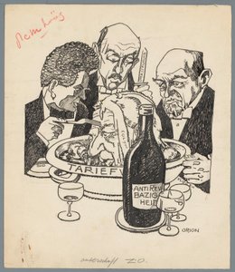 Colijn og takstloven Kalvehovedet (titel på objekt) af Patricq Kroon (signed by artist)