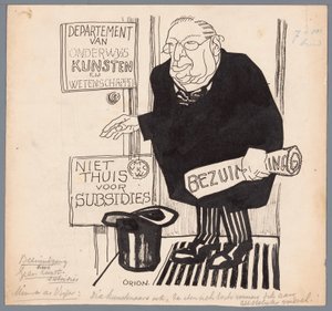 minister de Visser og nedskæringerne på kunsttilskud Nedskæring Ingen kunsttilskud (titel på objekt)