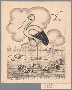 Stork blandt frøer Haag-konferencen / De Kwakers (titel på objekt)