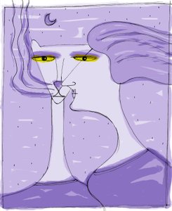 Strega del Tchesal (Chiesale): heks, der forvandler sig til en kat for at udspionere mænd. Illustration af Patrizia La Porta. af Patrizia La Porta