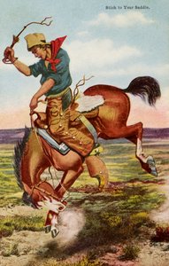 Cowboy på bukkehest af Paul (after) Gredo