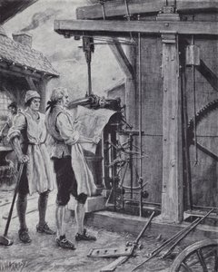 James Watt på arbejde på dampmaskinen