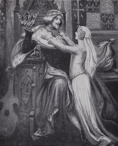 Kong Richard II med den unge Isabella af Valois (litho)